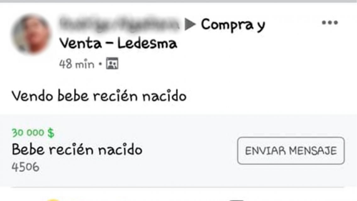 Jujeño se hizo el gracioso, publicó en Facebook que vendía a un bebé y puede terminar preso