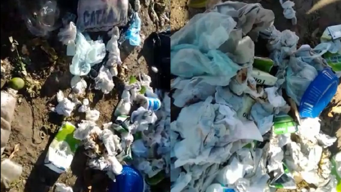 Palpale�os indignados por un basural en una plaza: "Es un peligro"