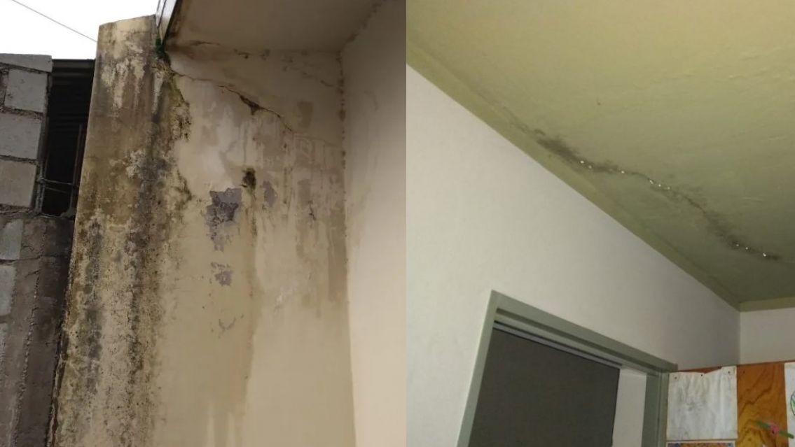 Son casas entregadas hace muy poco y llueve más adentro que afuera