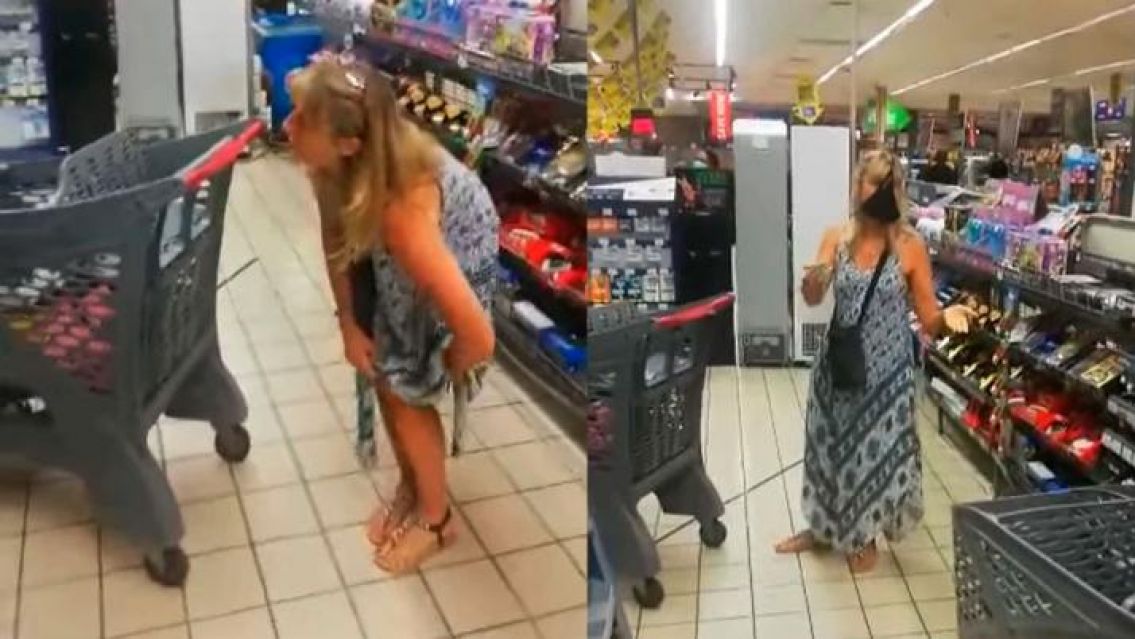 Una señora se puso la tanga como barbijo después de que se negaran a atenderla