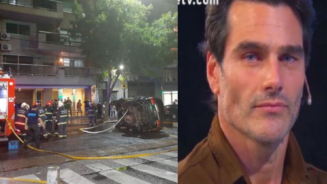 Terrible vuelco y choque: destrozaron la camioneta de Hern�n Drago 
