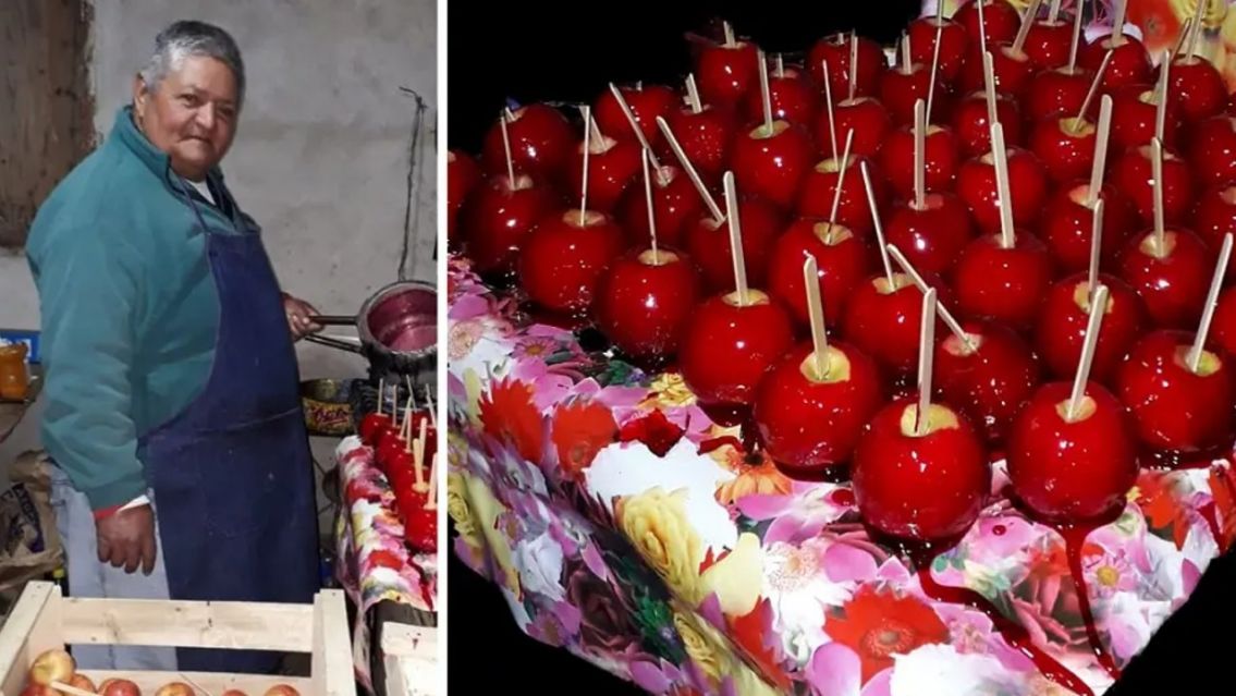 Norte�o vende manzanas confitadas y dice que son las mejores del mundo
