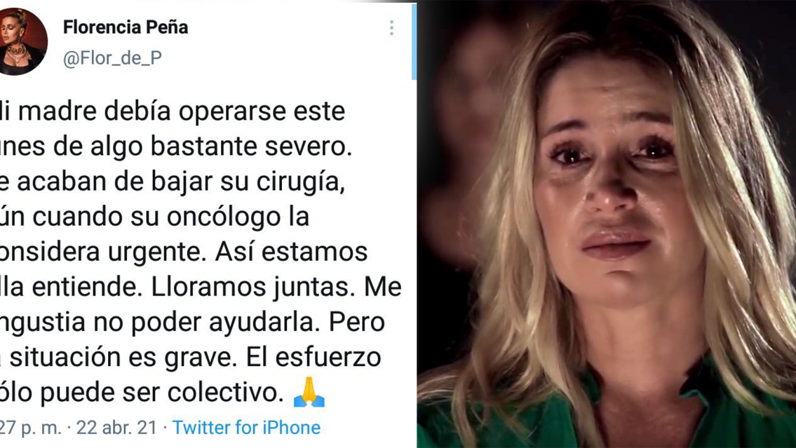 El peor momento de Florencia Pe�a despu�s de la muerte de su pap�. Ahora est� grave su mam�.