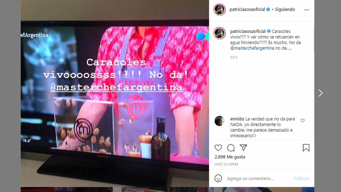 "No da, Master Chef", el repudio de Patricia Sosa al programa. ¿Está todo mal?