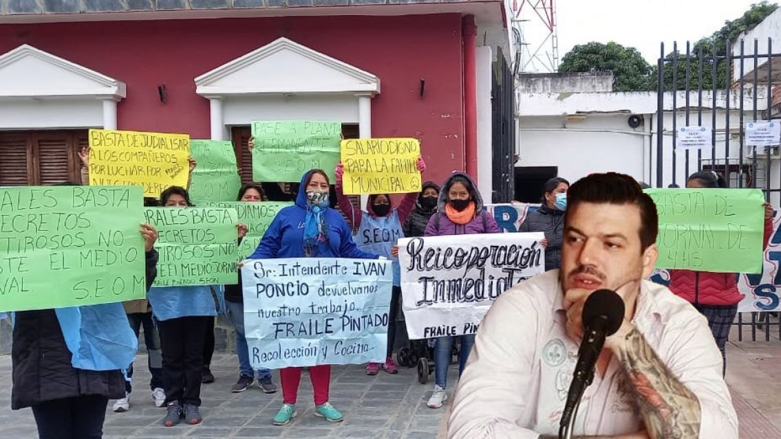 Poncio despidi� municipales y hubo movilizaci�n en Fraile Pintado