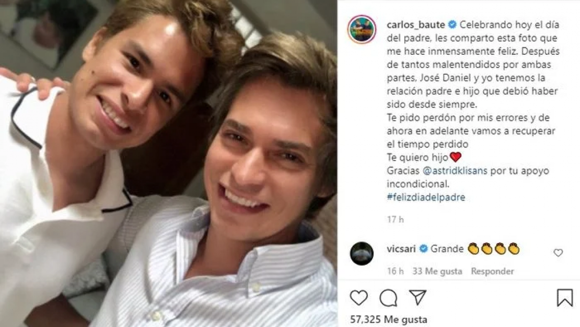 Carlos Baute reconoci� al hijo que tuvo cuando �l ten�a 15 a�os: "Te pido perd�n"