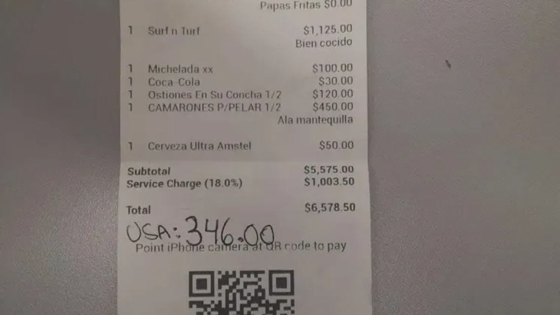 Otra vez hay indignaci�n por el ticket de un restaurante: qu� dec�a y cu�nto cobraron