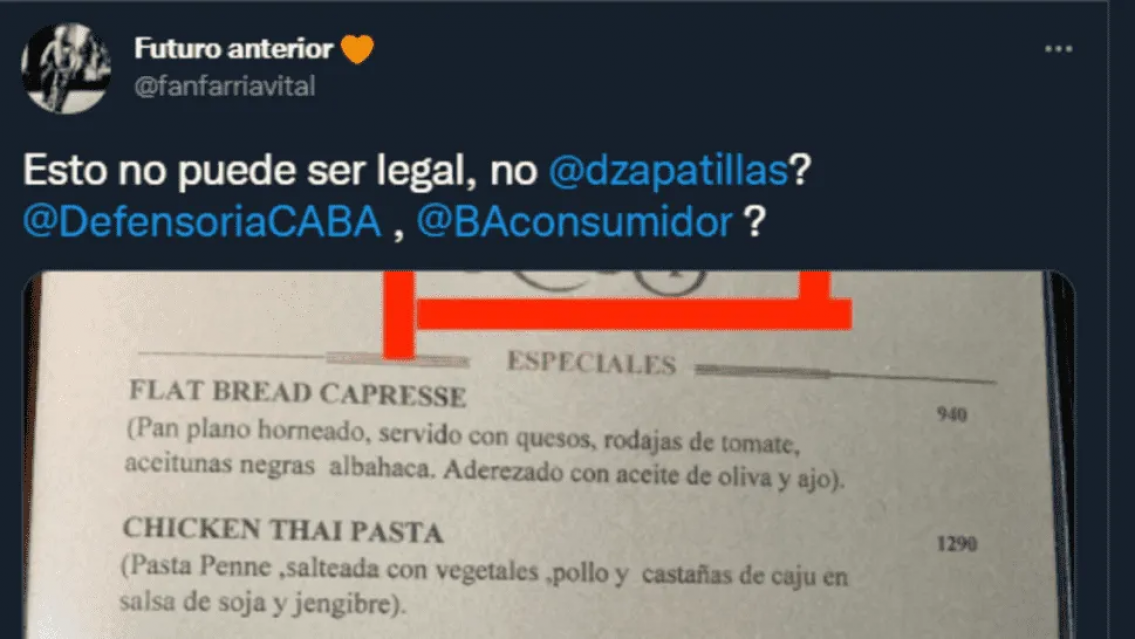 "Esto no puede ser legal", fueron a comer y... otra vez un ticket bochornoso