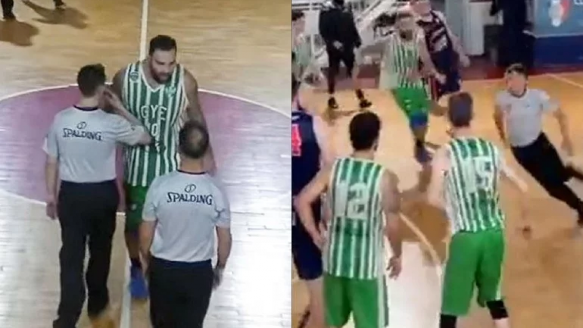 Violento ataque de un jugador a un árbitro. El partido fue suspendido. HAY VIDEO