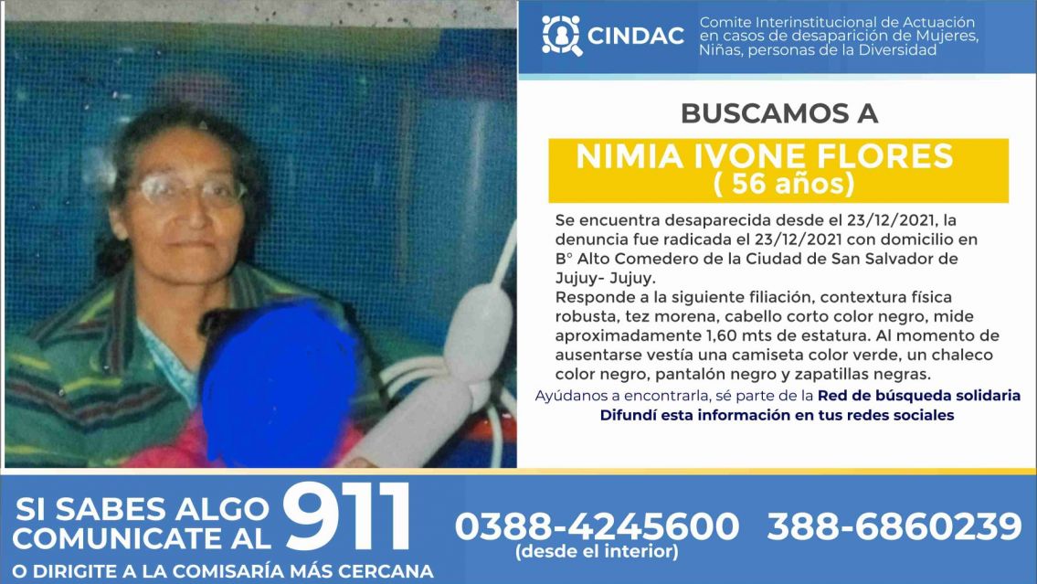 Juje�a desapareci� en Alto Comedero y todos la buscan