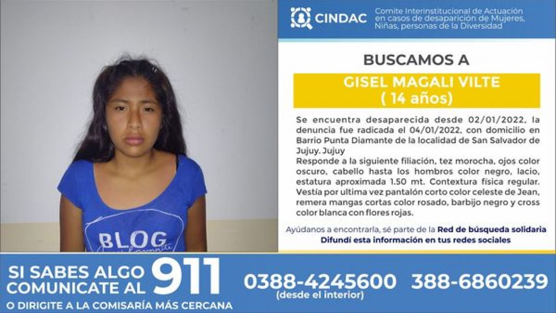 Jujuy entero busca a Gisel Vilte: su familia est� desesperada