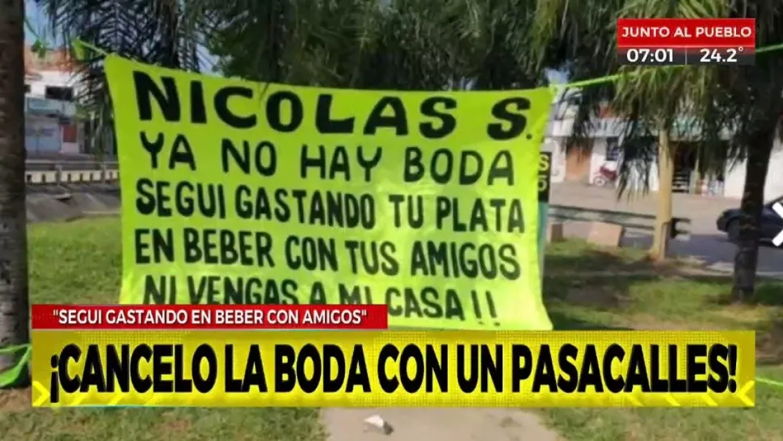 Se hart� de ser la segunda y se lo dijo en plena calle. Chau boda