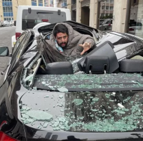 "Le colgaba el brazo": un auto alta gama le salvó la vida a un hombre que cayó de un 9° piso
