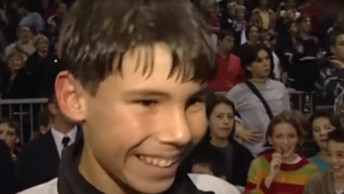 Tener sueños y luchar por cumplirlos, el video de Rafa Nadal a los 14 añitos