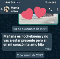 Le sigue escribiendo por Whatsapp a su hijo que muri&oacute;. Lo extra&ntilde;a mucho