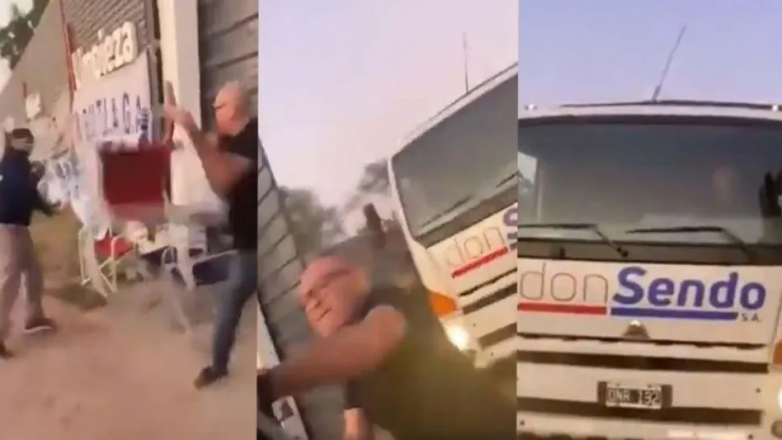 Harto de las manifestaciones, agarr� a sillazos a gremialista que cortaba las calles