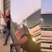 Harto de las manifestaciones, agarró a sillazos a gremialista que cortaba las calles