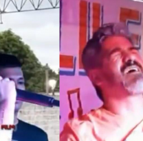 En Jujuy: El Burrito Ortega cantando arriba del escenario en un baile de carnaval