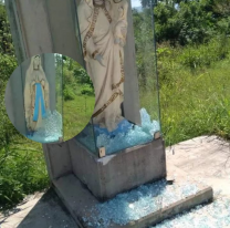 Destrozaron la Virgen de R&iacute;o Blanco, hay indignaci&oacute;n por el descontrol en carnaval