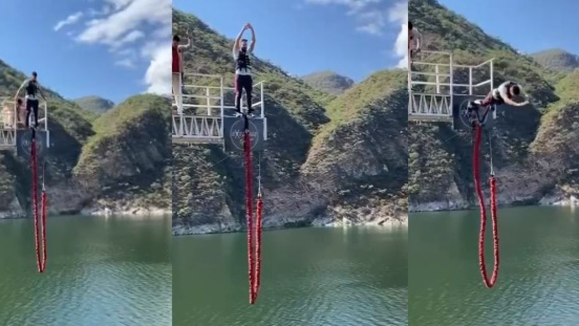Se tiró del puente del dique Cabra Corral, se le cortó la soga y cayó muy feo: está internado