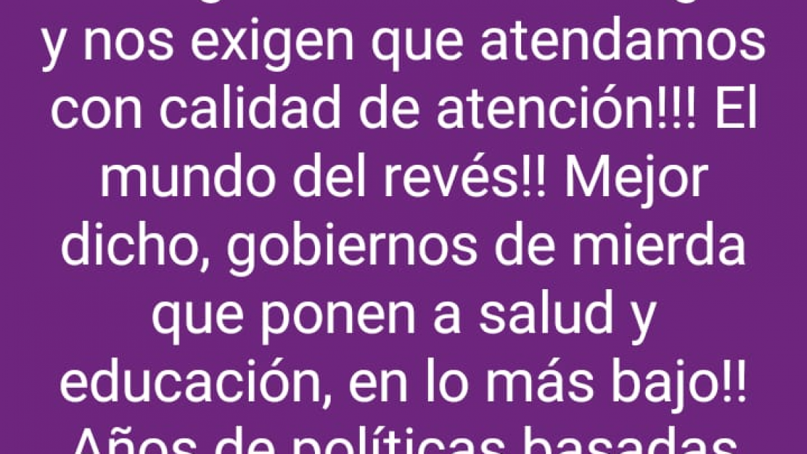 "La próxima pandemia que atiendan los bancarios y choferes", el descargo de una enfermera