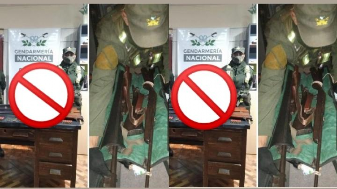 Esto ten�an los changos que iban armados hasta los dientes y no pasaron el control de Gendarmer�a