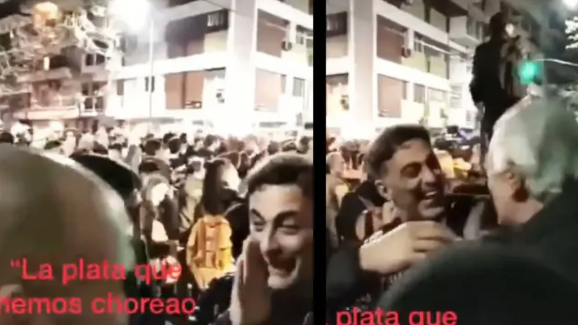 "�La plata que choreamos con este!": el saludo del jefe de custodia de Cristina con el ex gobernador Gioja (video)