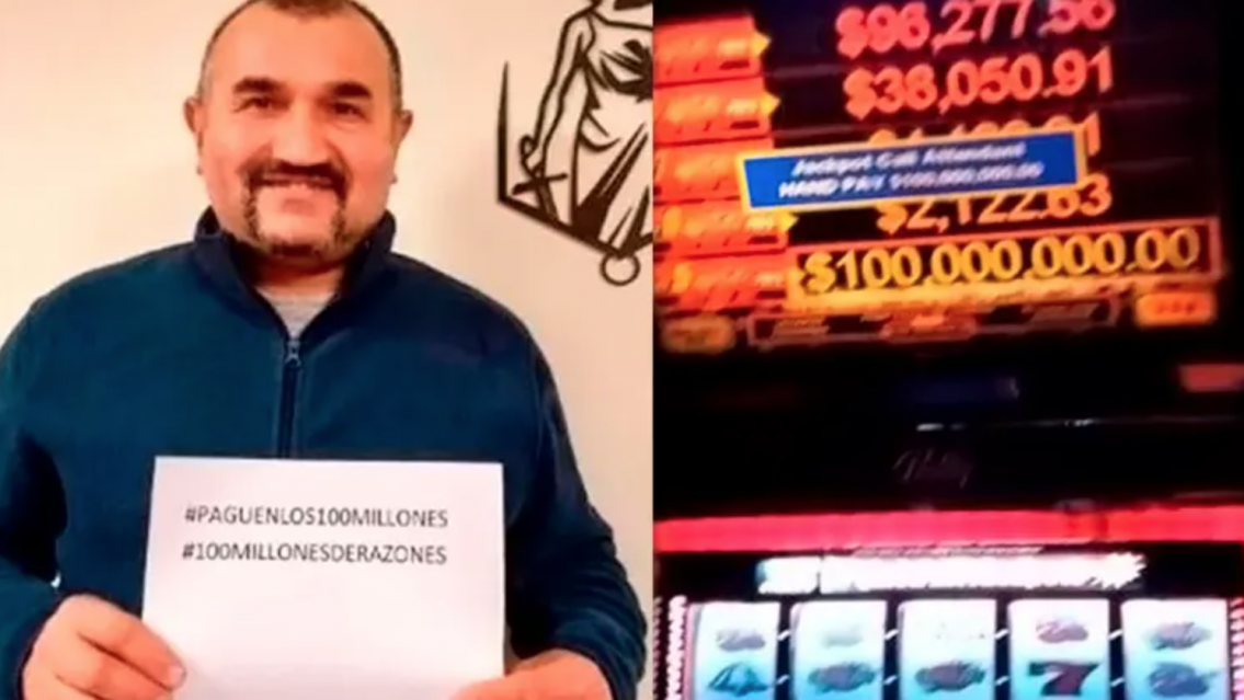 Obrero gan� $ 100 millones en una tragamonedas en Santa Cruz, pero en el casino lo maltrataron y no le pagaron