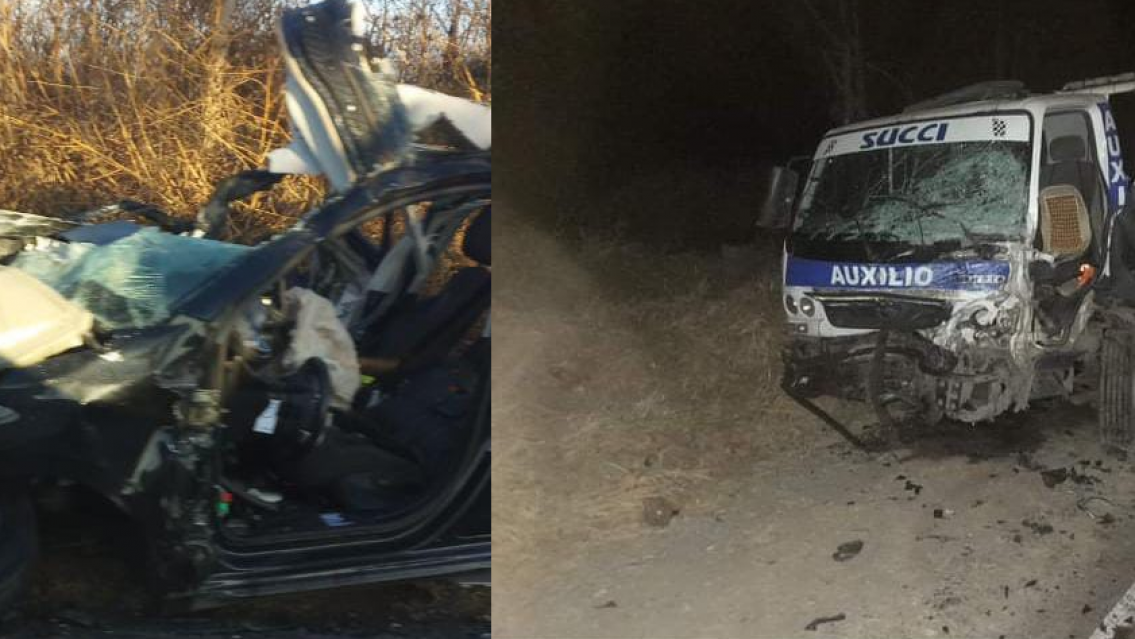 Terrible choque en el norte, el auto qued� hecho chatarra y murieron dos personas