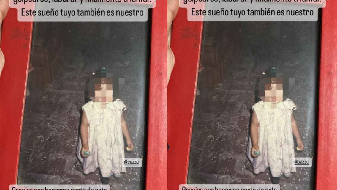 Lo m�s tierno que ver�s hoy: una Cazzu beb� que llega al Luna Park. Orgullo total