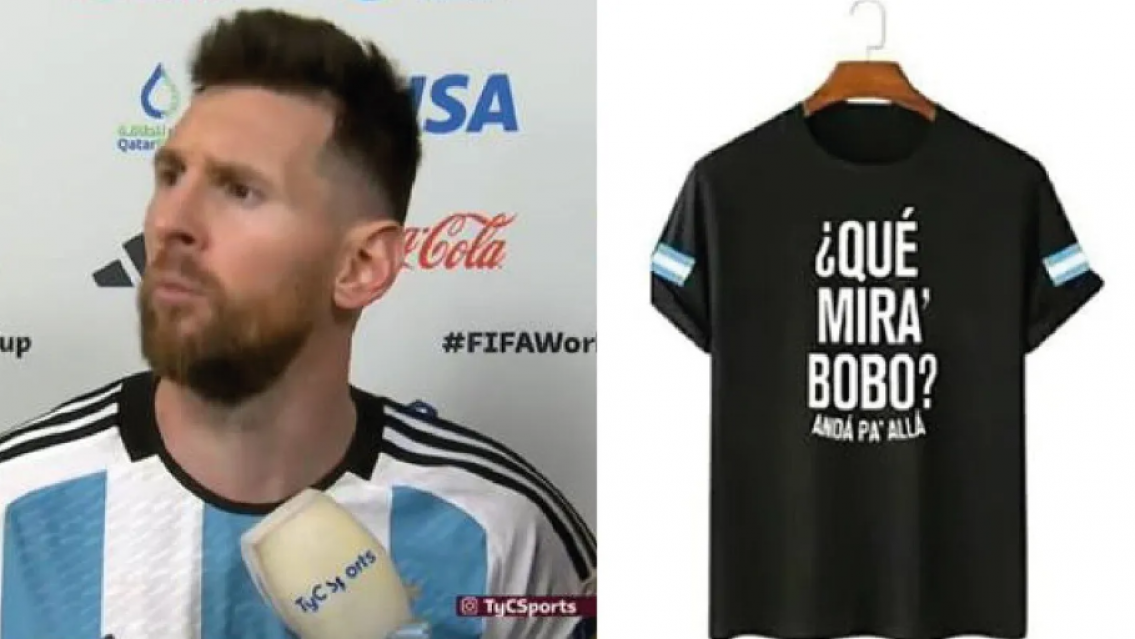 Una marca lanzó remeras con la frase de Messi "¿Qué mira' bobo?", agotó stock