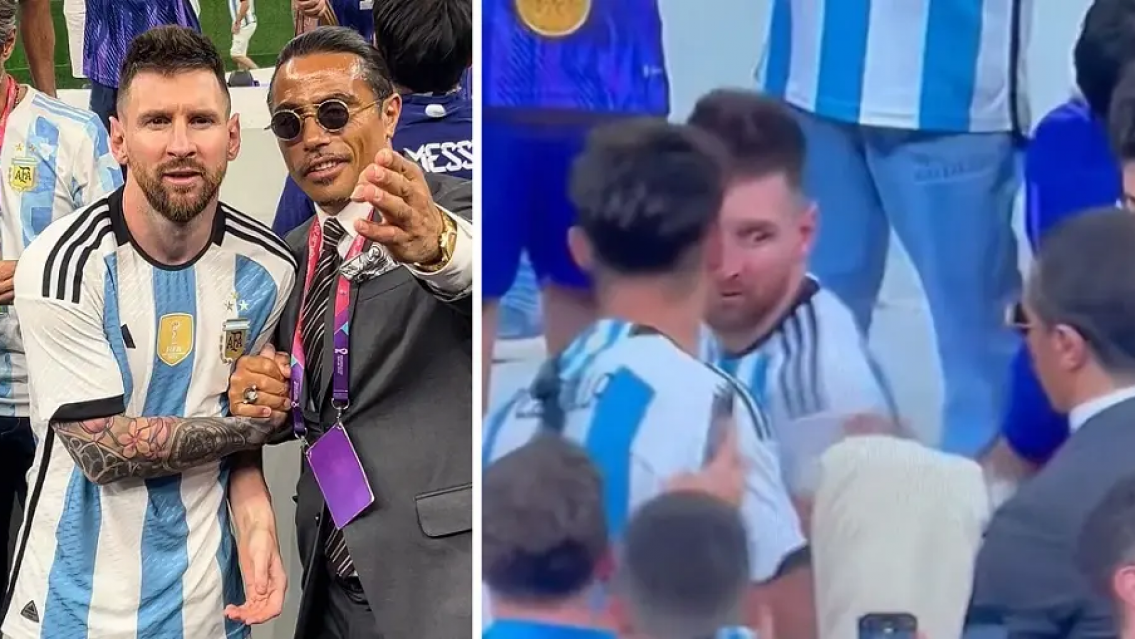 �Enojad�simo! La presencia del hombre que sac� a Messi de la alegr�a en pleno festejo