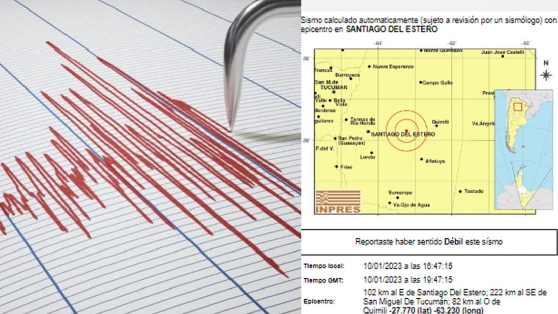 Los detalles del sismo: fue en Santiago y se sintió en Jujuy