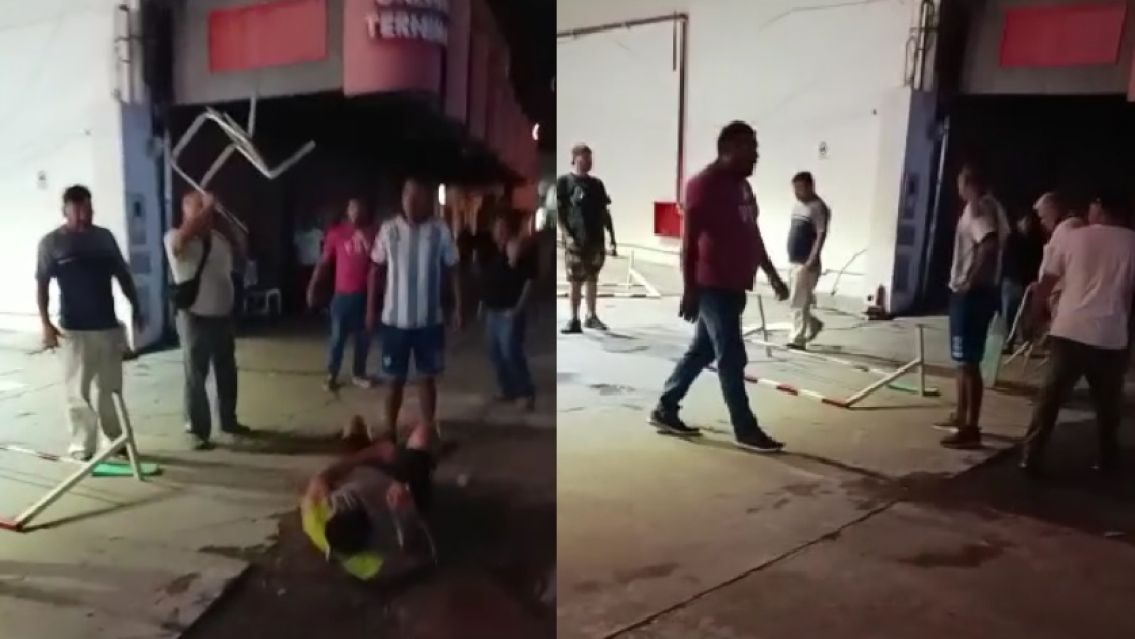 Batalla campal entre remiseros de Jujuy: sillazos, patadas y mucha violencia