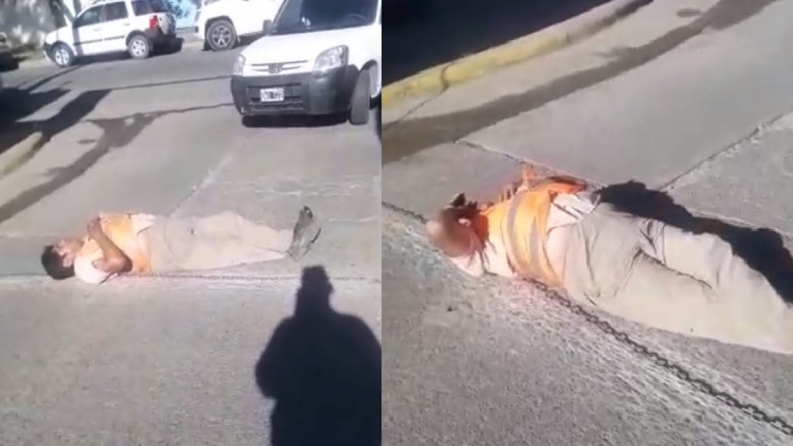 Juje�o desesperado se encaden� en el piso por una deuda del Gobierno