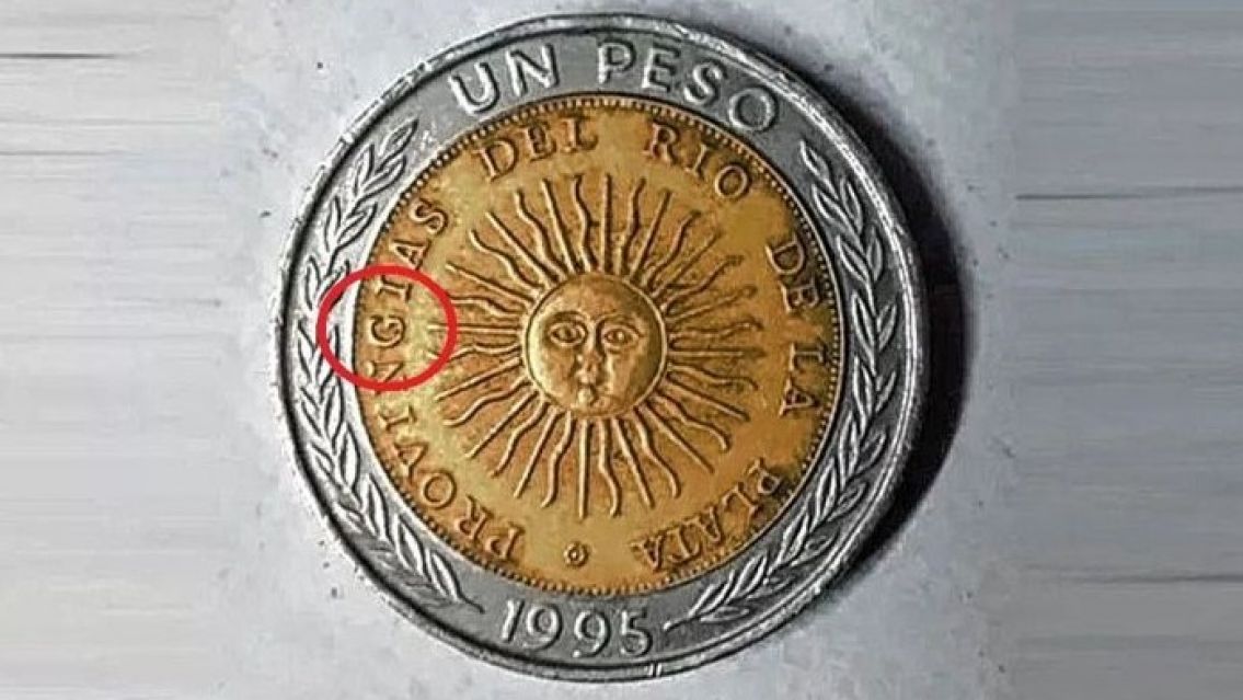 El detalle de las monedas de 1 peso que se venden por $400.000
