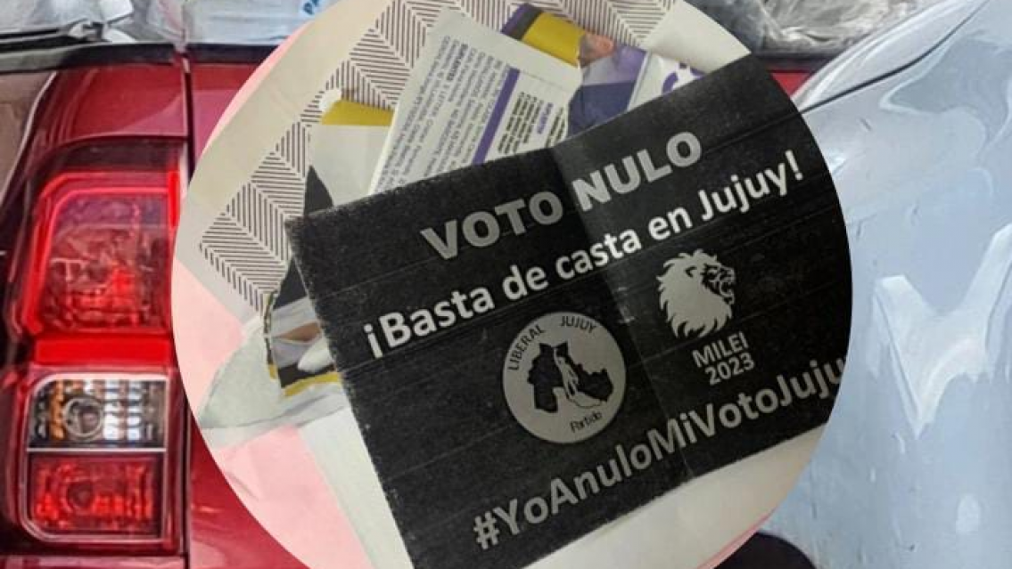"Voto nulo, basta de CASTA en Jujuy", el panfleto que apareció en algunos sobres