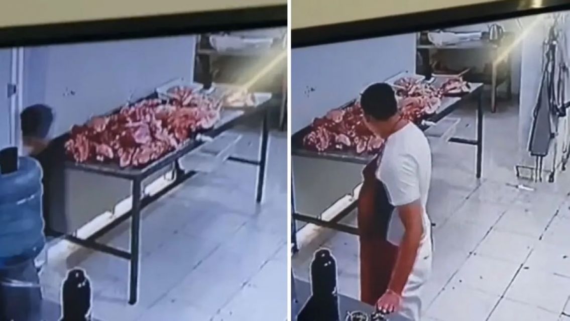 Video: "un fantasma" apareció en una carnicería de Chaco y aterró a los empleados