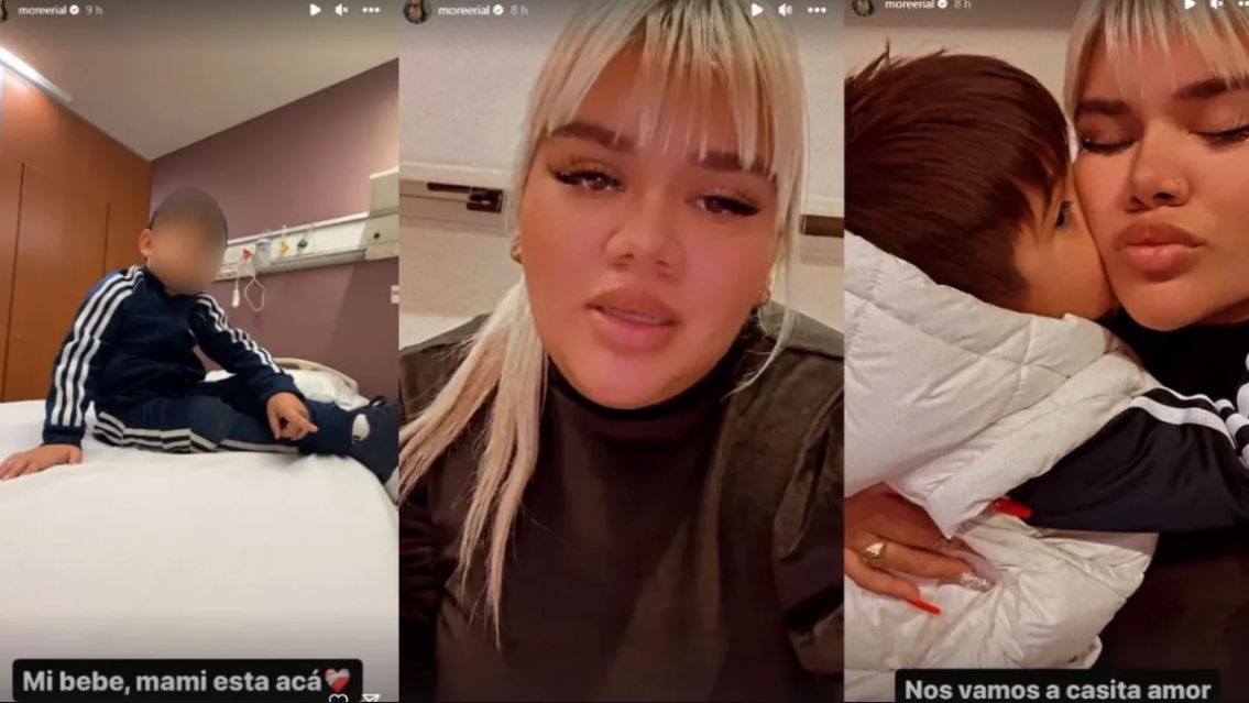El mal momento de Morena Rial por la salud de su hijo Francesco: "Mami está acá"