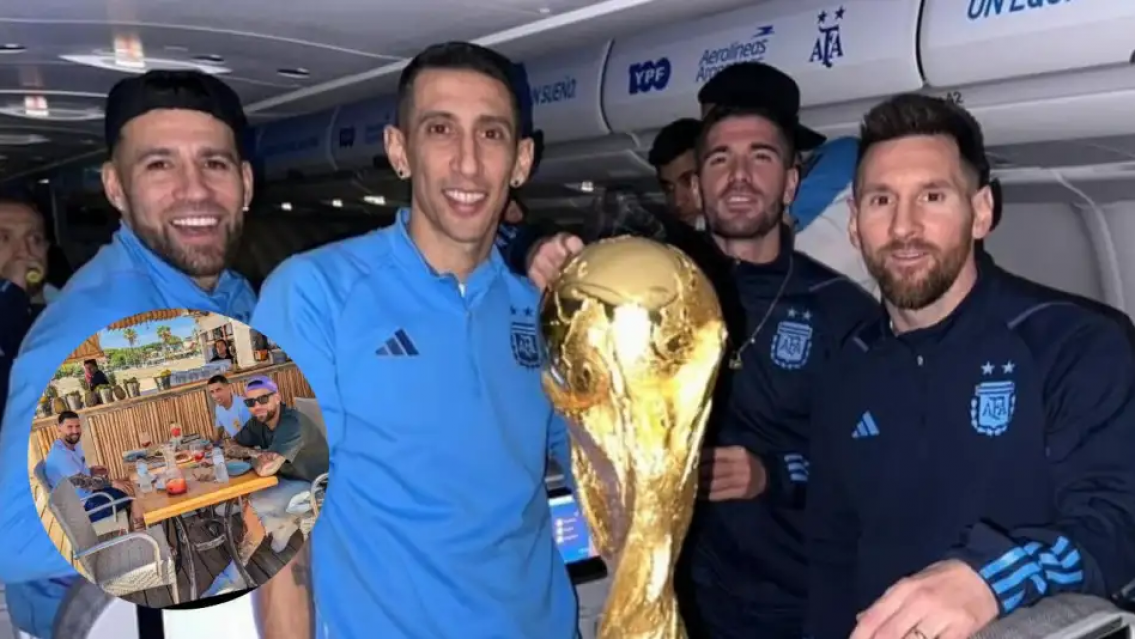 4 de la Scalonetta salieron a cenar, el "Papu" G�mez borrado completamente...