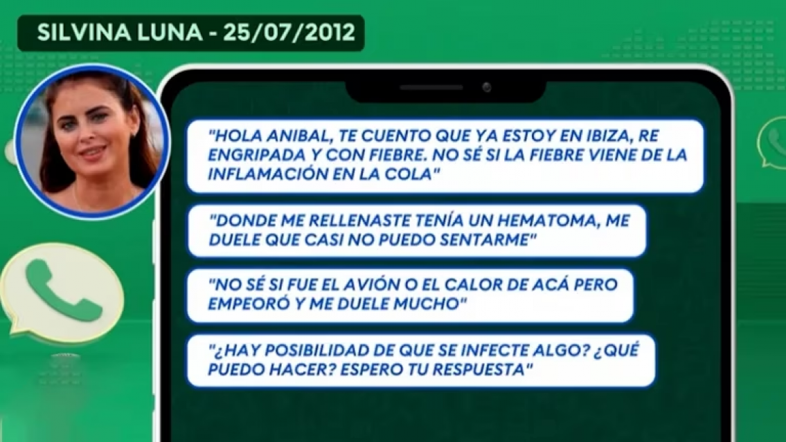 "Tengo un hematoma donde me rellenaste, no puedo ni sentarme". Los chats de Silvina Luna y Lotocki