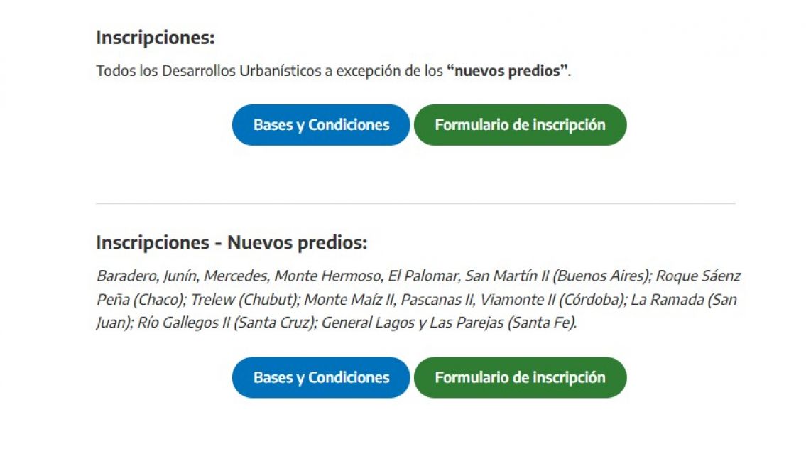 Este es el link para anotarse a Procrear II: hay que llenar un formulario