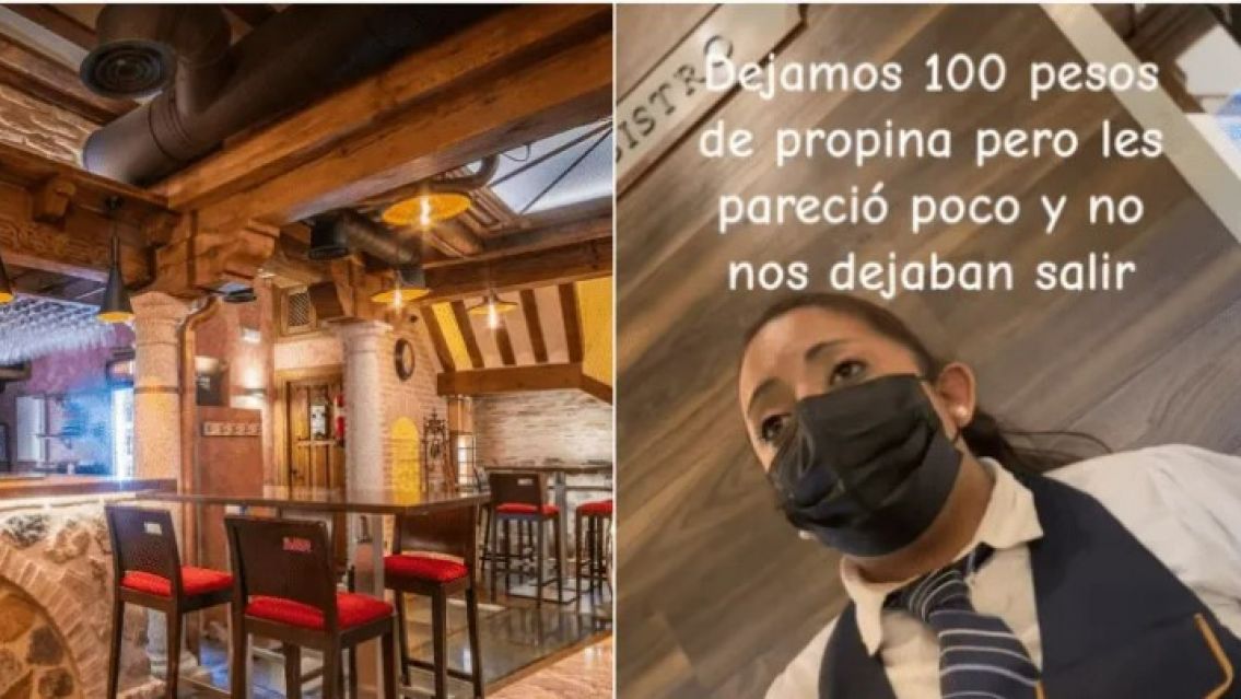 Le dejaron propina, a la moza le pareci� muy poco y no los dej� irse en el restaurante: "Que renuncie"
