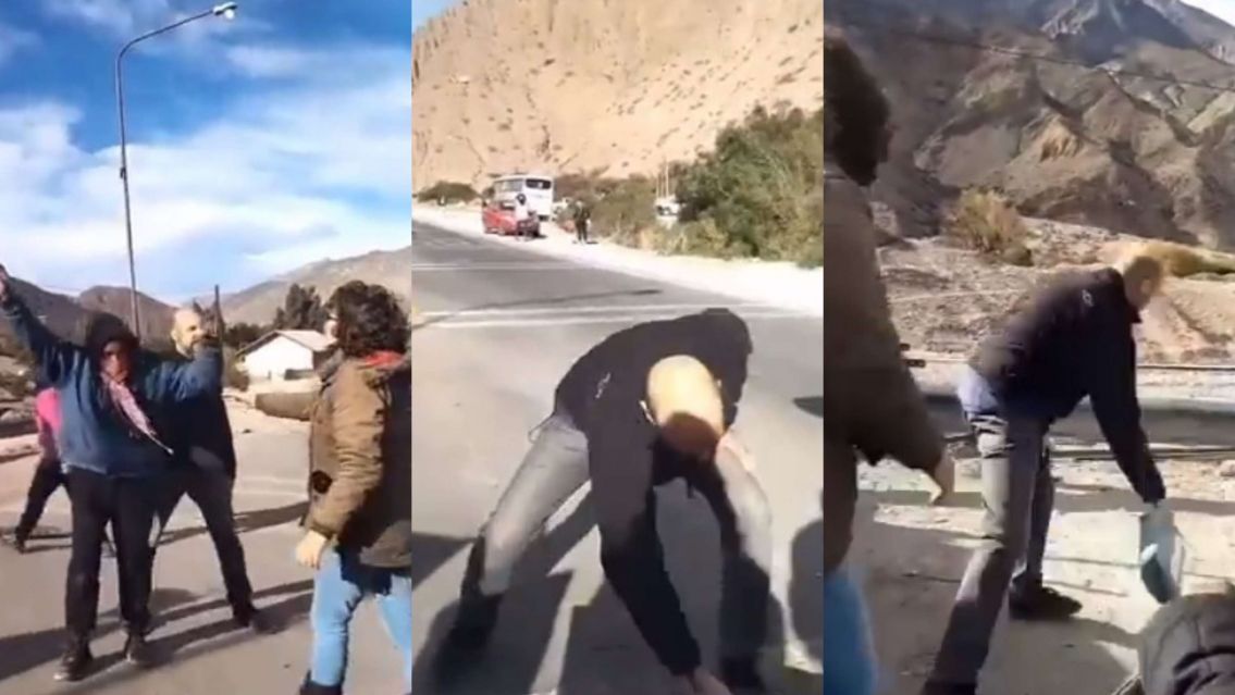 "La bandera celeste y blanca es la única que vale": Incidentes en el corte de Purmamarca