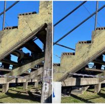 En pleno partido, se vino abajo la tribuna del estadio: varios hinchas heridos