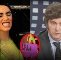 El cartel de Milei que le pusieron a Lali Espósito en medio de su show en España