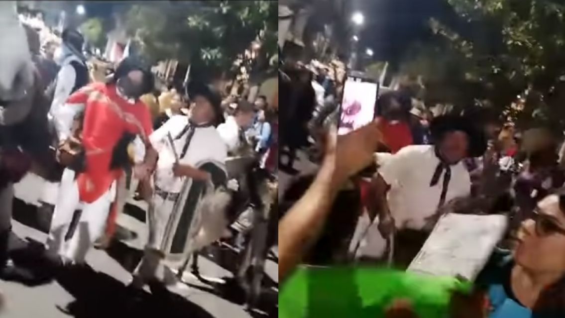 Docentes reclamaban salarios dignos y un gaucho las atacó a rebencazos