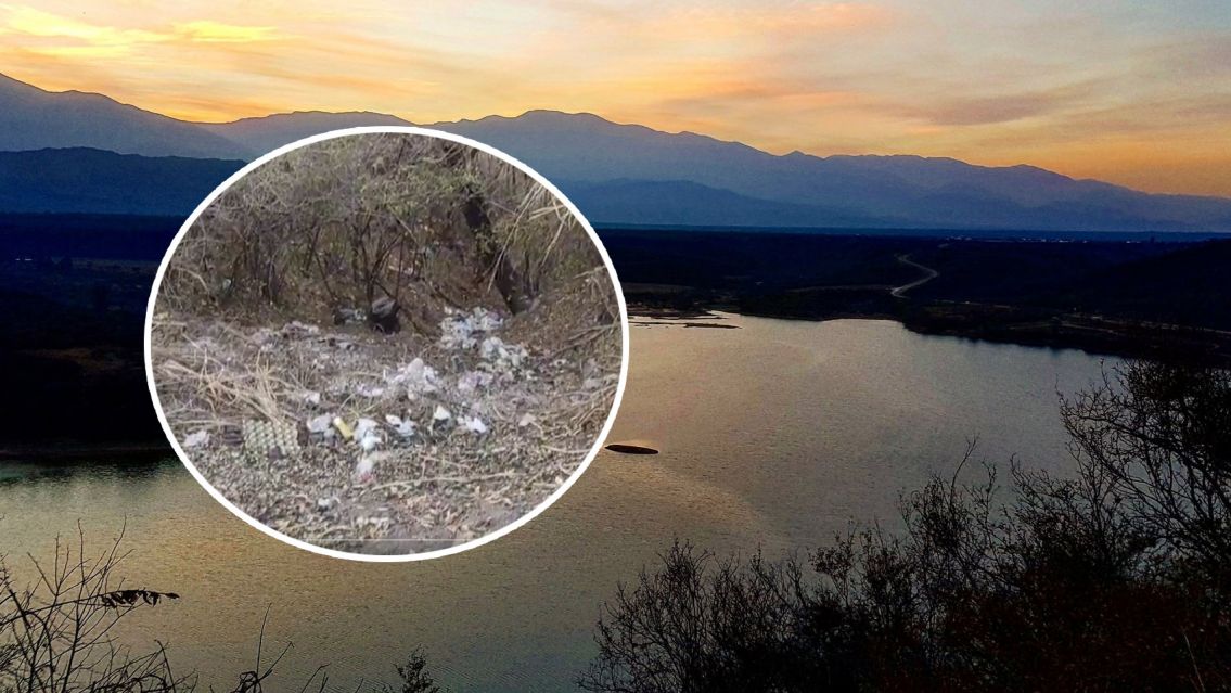 Denuncian que convirtieron el dique Los Alisos en un basural a cielo abierto